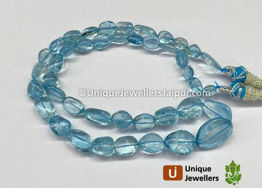 Aquamarine Smooth Nugget Beads